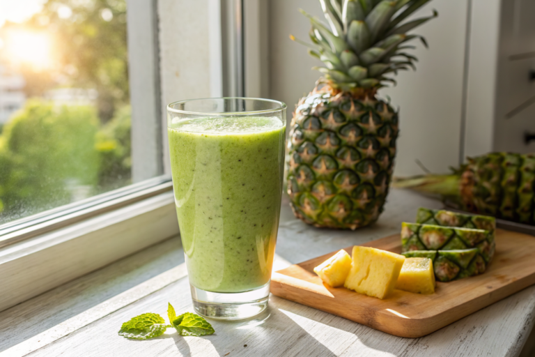 Pineapple Green Smoothie Recipe That Tastes Fresh and Sweet - pineapple green smoothie