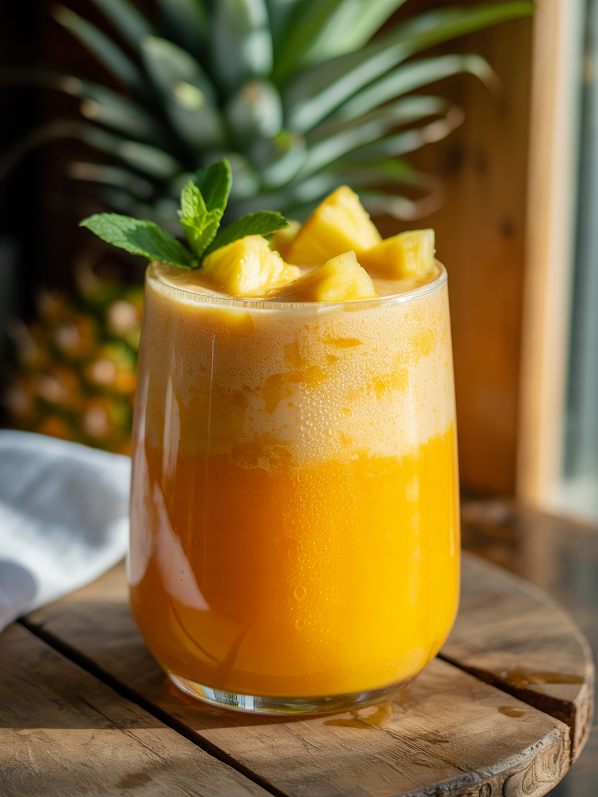 Pineapple Orange Sunshine Smoothie for a Tropical Summer Mood - pineapple orange smoothie ingredients