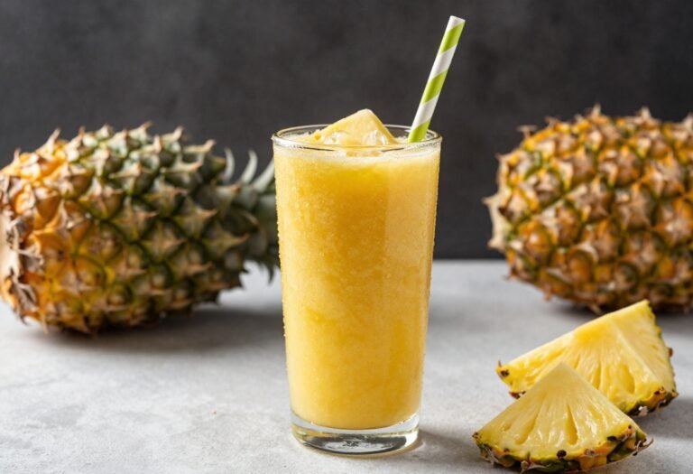 Pineapple Smoothie That Feels Like a Mini Vacation - pineapple smoothie in glass
