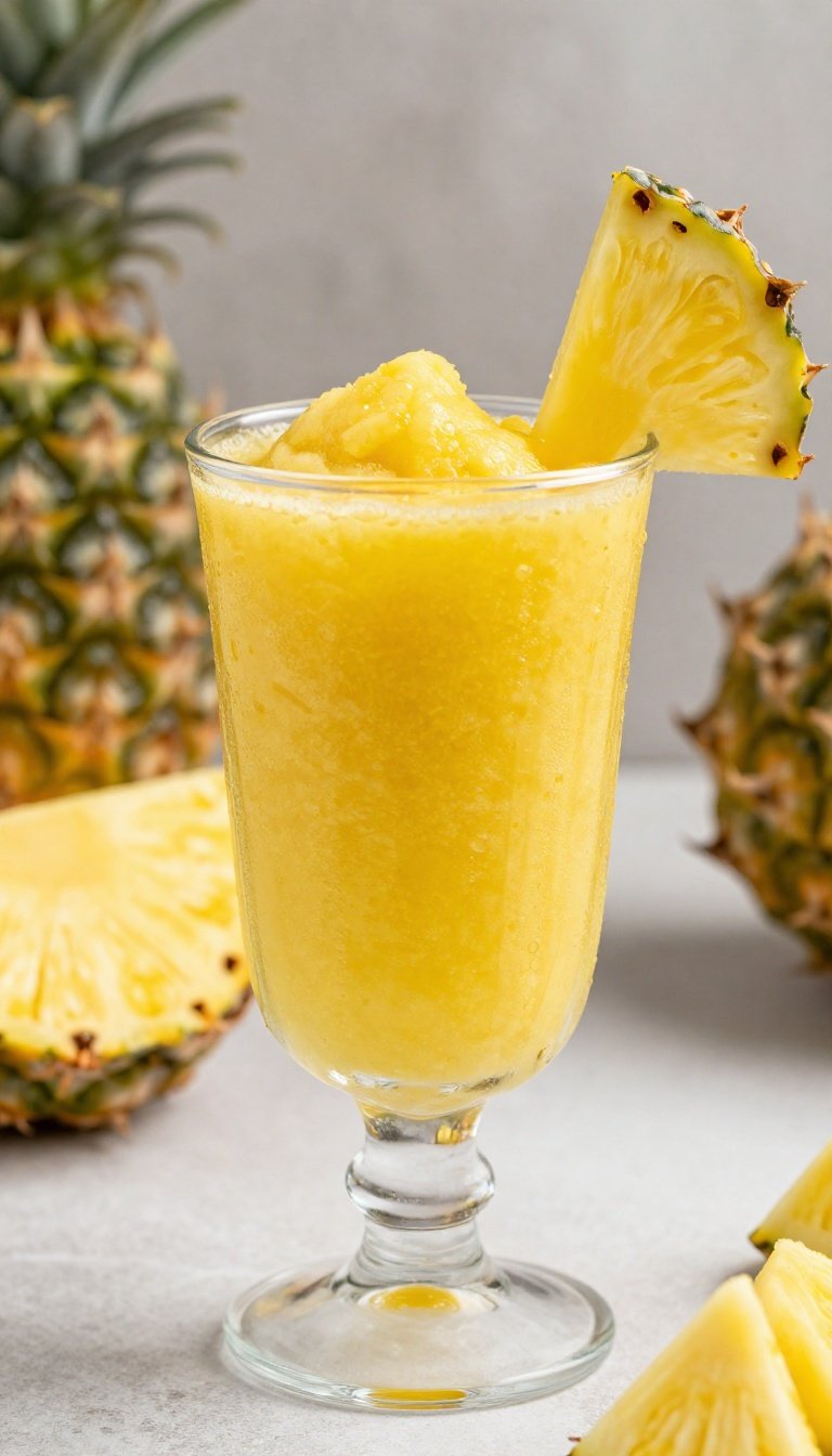 Pineapple Smoothie That Feels Like a Mini Vacation - pineapple smoothie with garnish