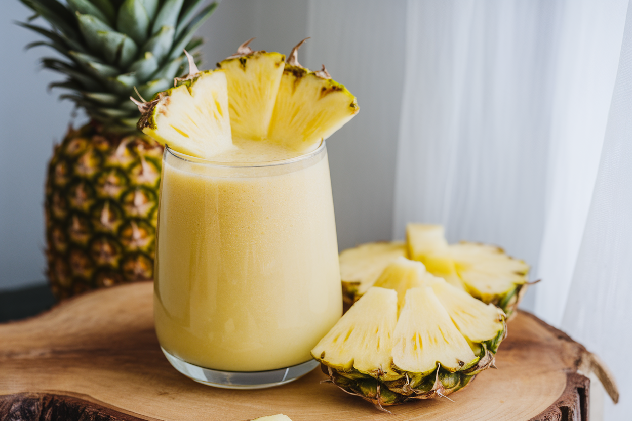 Pineapple Smoothie That Feels Refreshing - pineapple smoothie glass