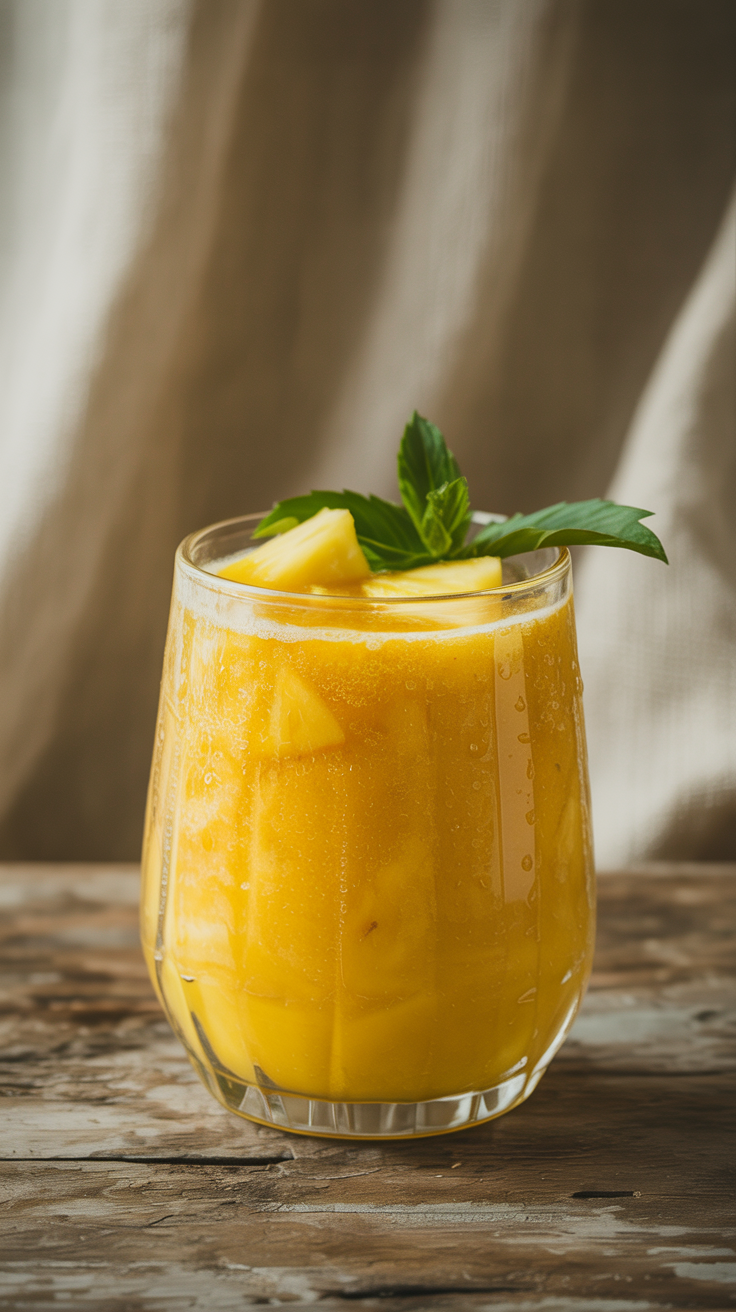 Pineapple Smoothie That Feels Refreshing - pineapple smoothie glass
