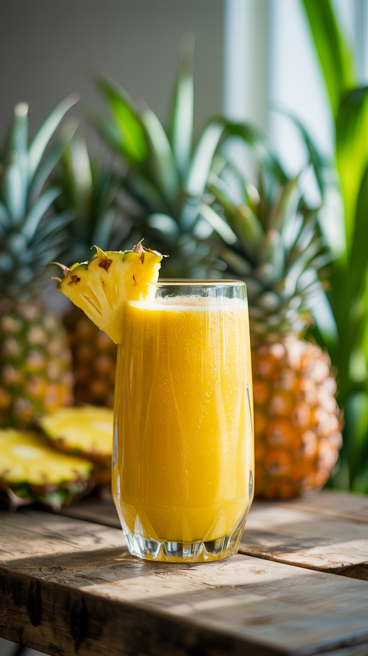 Pineapple Smoothie That Feels Refreshing - pineapple smoothie glass