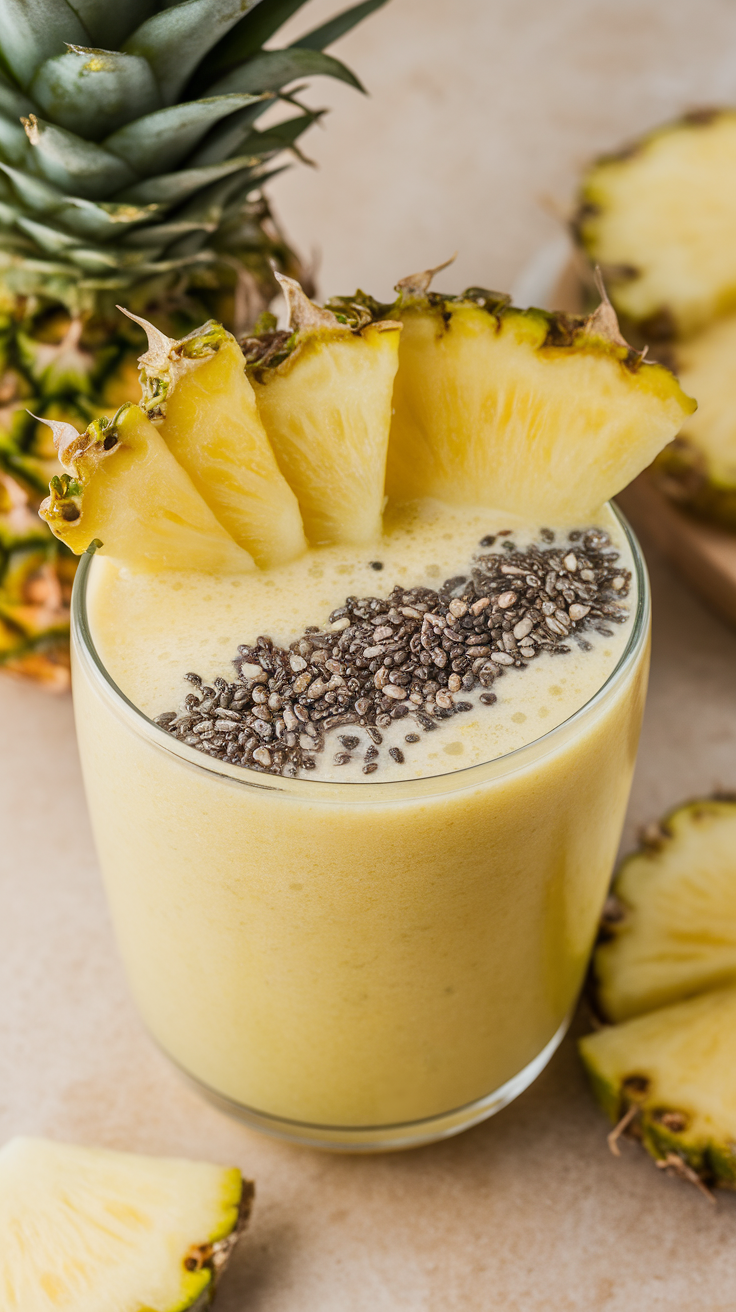 Pineapple Smoothie That Feels Refreshing - pineapple smoothie glass