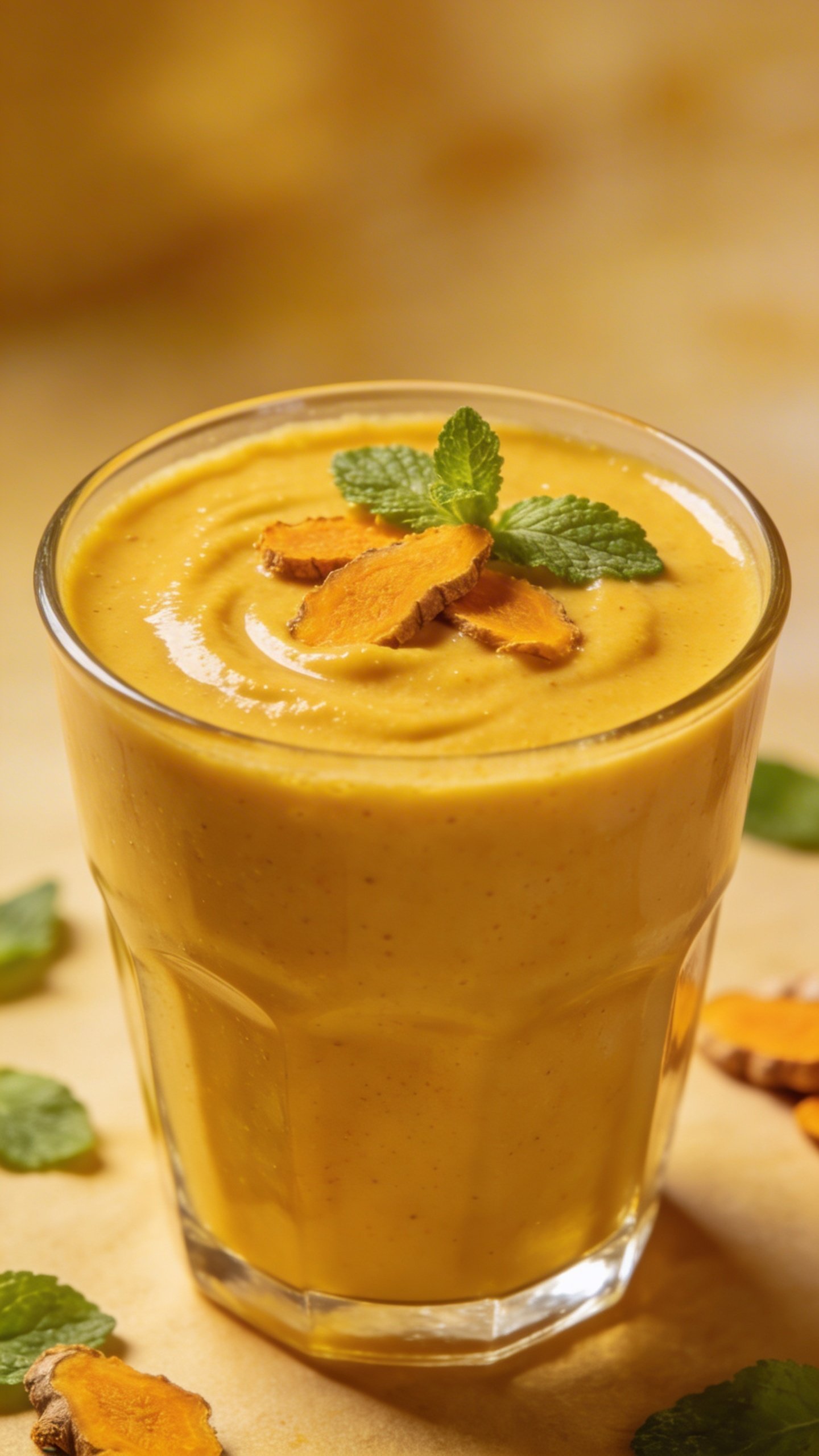 Potent Anti-Inflammatory Turmeric Smoothie - turmeric smoothie being blended