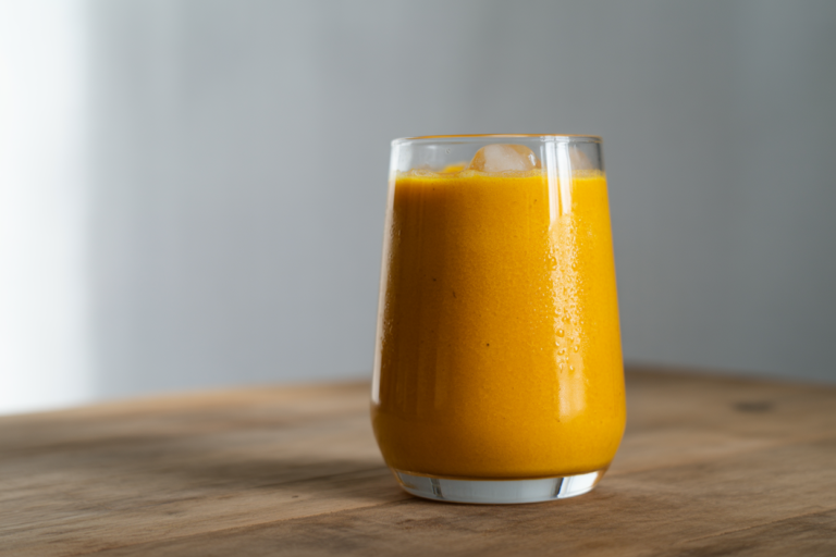 Potent Anti-Inflammatory Turmeric Smoothie - turmeric smoothie in glass