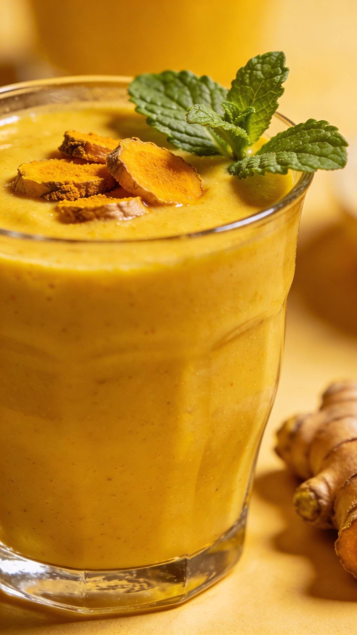 Potent Anti-Inflammatory Turmeric Smoothie - turmeric smoothie in jar