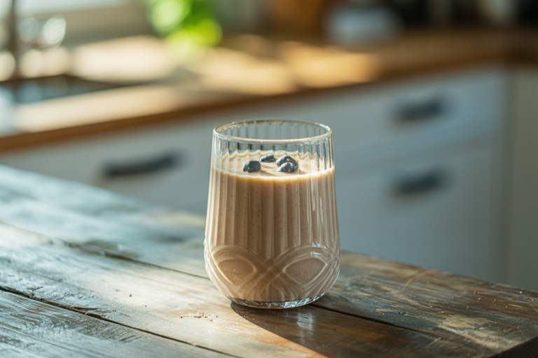 Powerhouse High-protein Smoothie For Gaining Muscle and Weight - smoothie glass