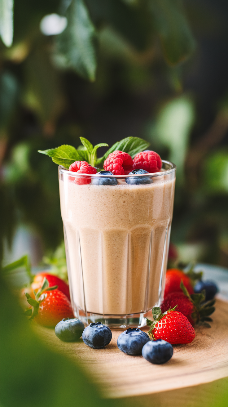 Powerhouse High-protein Smoothie For Gaining Muscle and Weight - smoothie glass