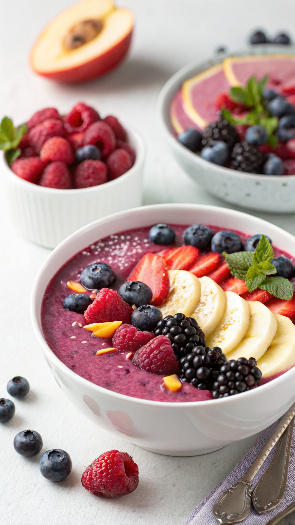 Protein Smoothie Bowl That Keeps You Full Longer - smoothie bowl ingredients in blender