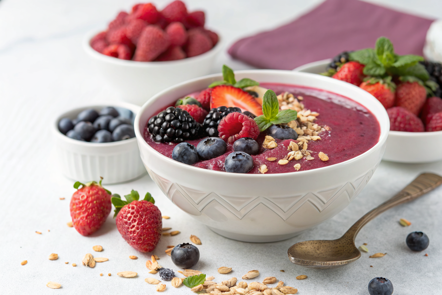 Protein Smoothie Bowl That Keeps You Full Longer - smoothie bowl with berries