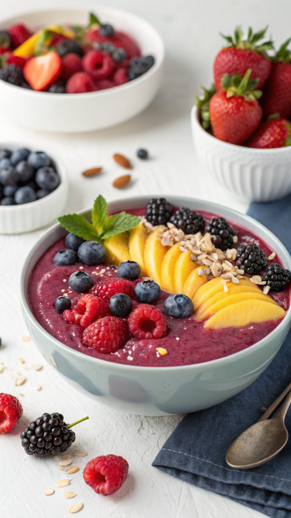 Protein Smoothie Bowl That Keeps You Full Longer - smoothie bowl with toppings