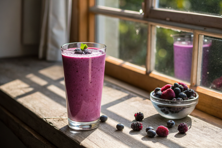 Protein Smoothie for Women That Feels Nourishing, Not Heavy - berry purple smoothie