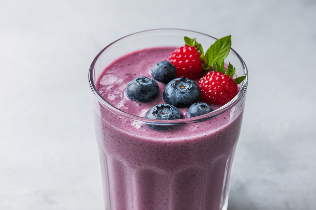 Quick Smoothie Recipe for When You Have Zero Time - berry smoothie glass