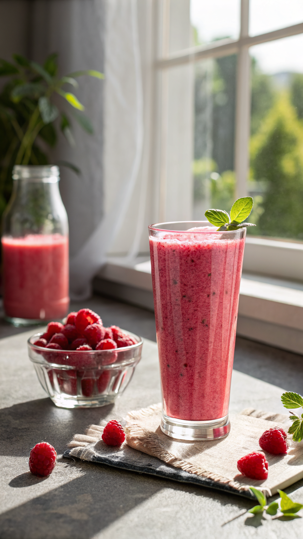 Raspberry Smoothie Recipe for a Bright Sweet-Tart Flavor - raspberry smoothie blender