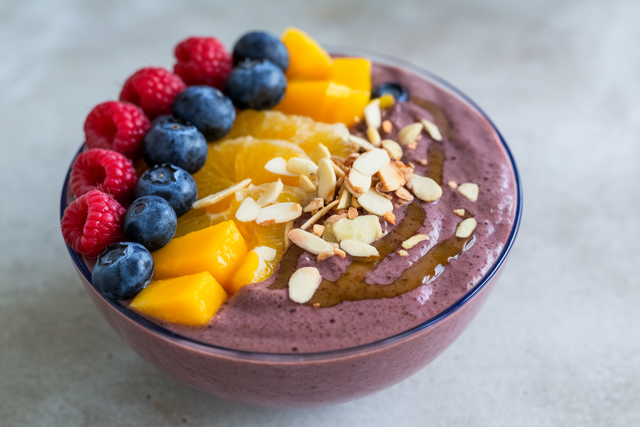 Smoothie Bowl Without Banana That Still Turns Out Thick and Creamy - smoothie bowl with berries