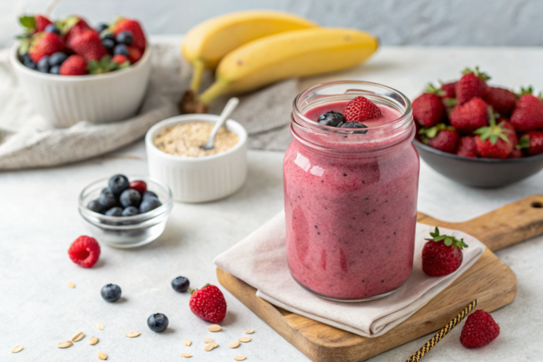 Smoothie Recipe for When You Don’t Feel Like Cooking - banana berry smoothie
