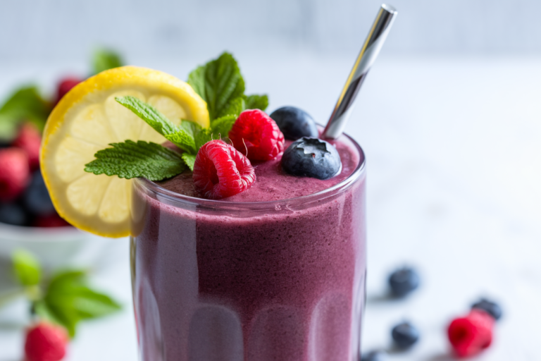 Smoothie That Keeps You Full Without Feeling Too Thick - berry smoothie glass