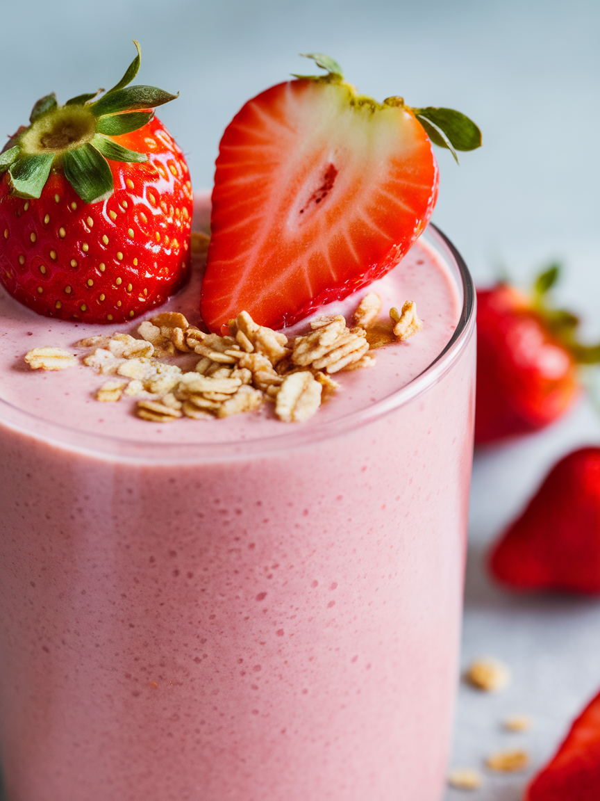 Smoothie with Greek Yogurt and Strawberries That Feels Thick and Filling - strawberry yogurt smoothie