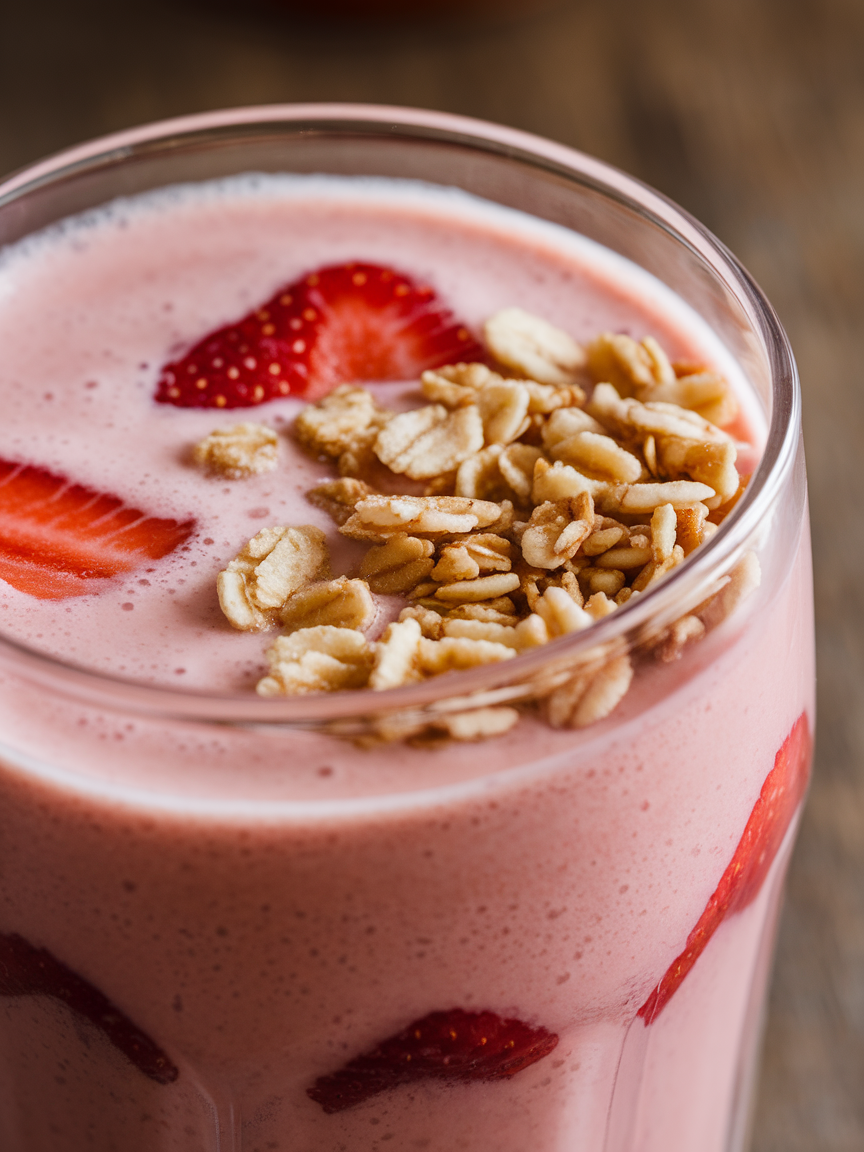 Smoothie with Greek Yogurt and Strawberries That Feels Thick and Filling - strawberry yogurt smoothie