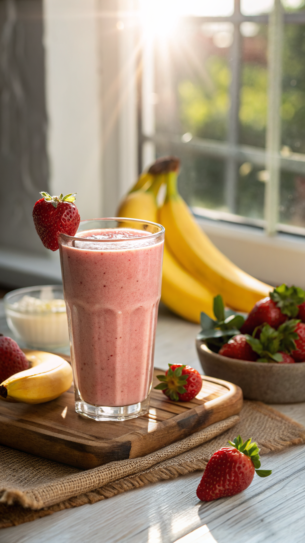 Strawberry Banana Smoothie with Greek Yogurt That’s Extra Creamy and Filling - strawberry banana smoothie