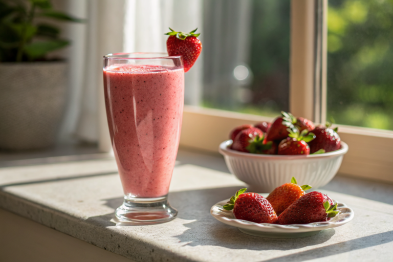 Strawberry Protein Smoothie Recipe That’s Creamy, Fresh, and Filling - strawberry protein smoothie