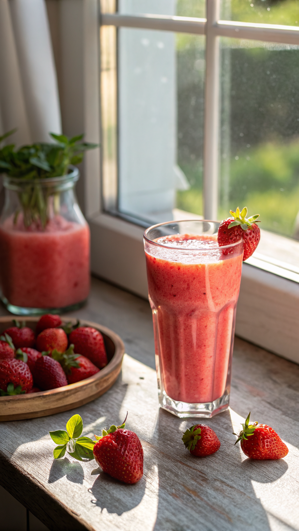 Strawberry Smoothie for Weight Loss That Still Feels Like a Treat - strawberry smoothie glass