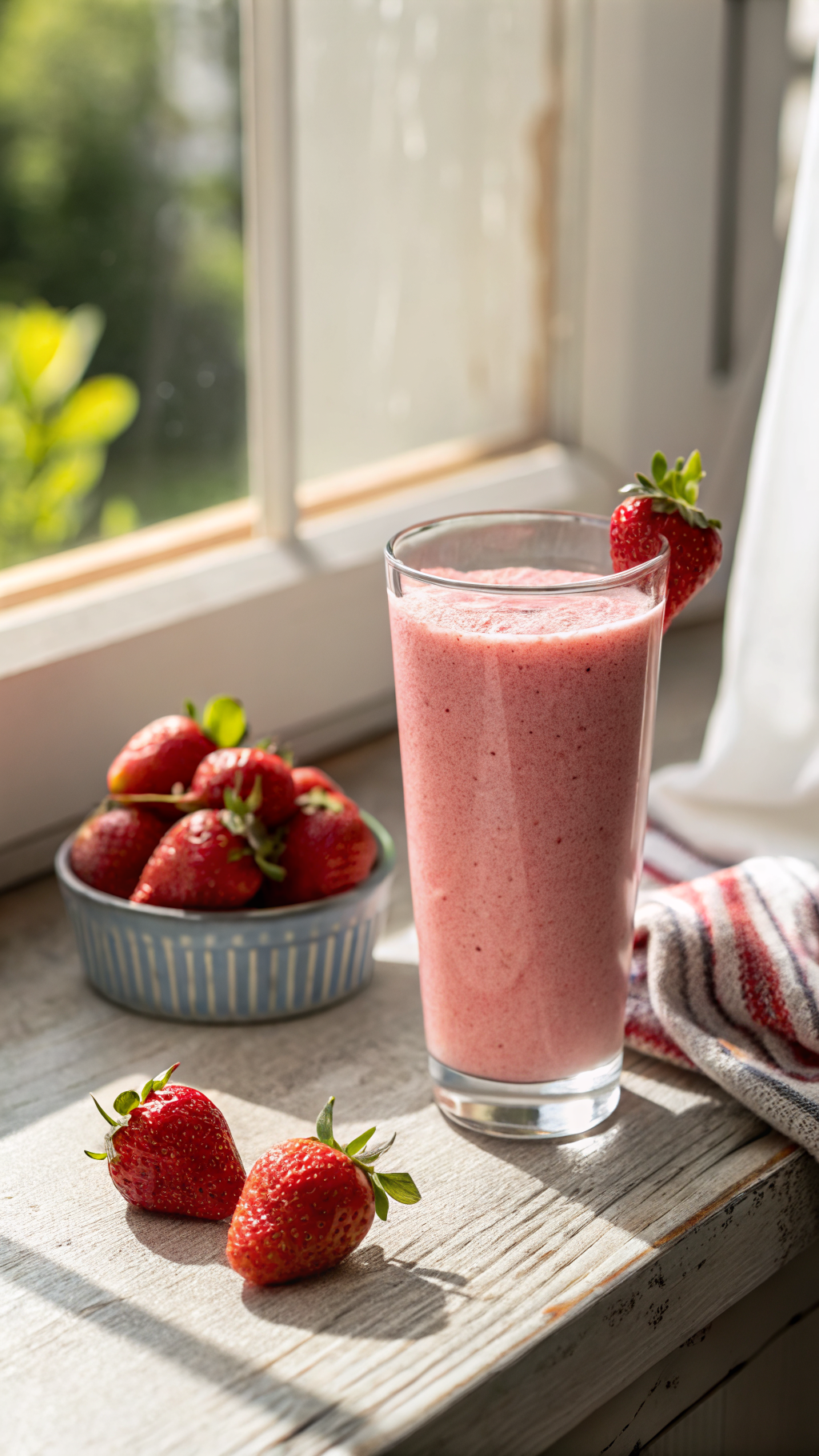 Strawberry Smoothie for Weight Loss That Still Feels Like a Treat - strawberry smoothie glass