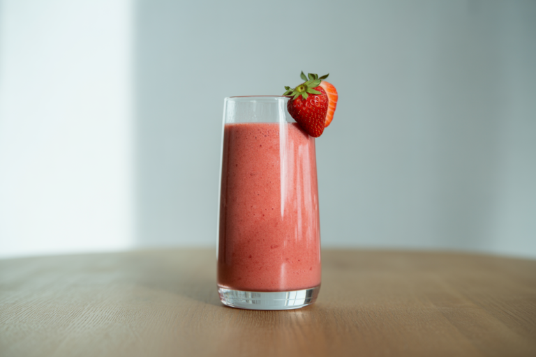 Strawberry Smoothie That Tastes Like Dessert - strawberry smoothie glass
