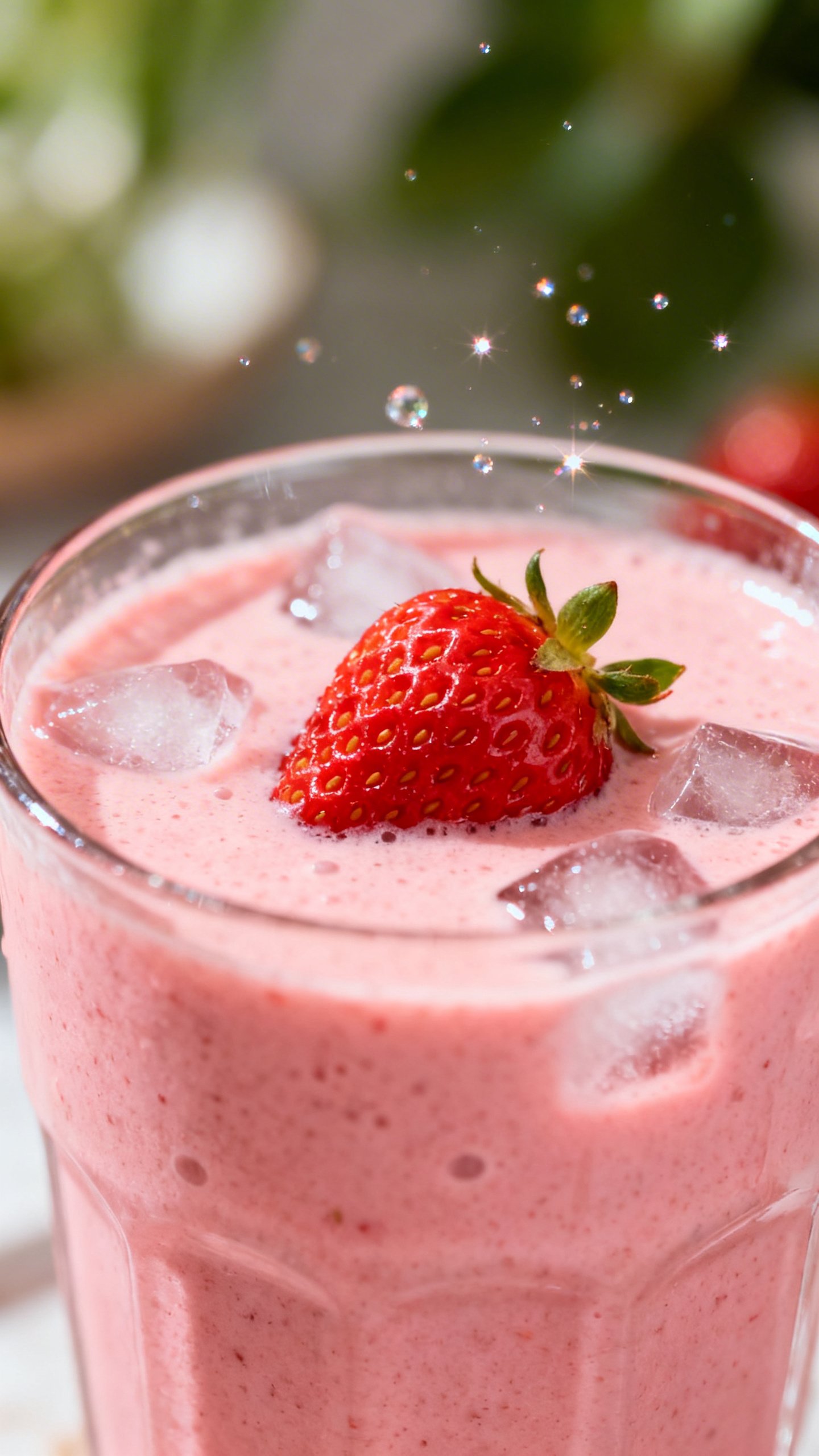 Sweet Tooth Smoothie for Afternoons When Fruit Alone Is Not Cutting It - strawberry smoothie glass