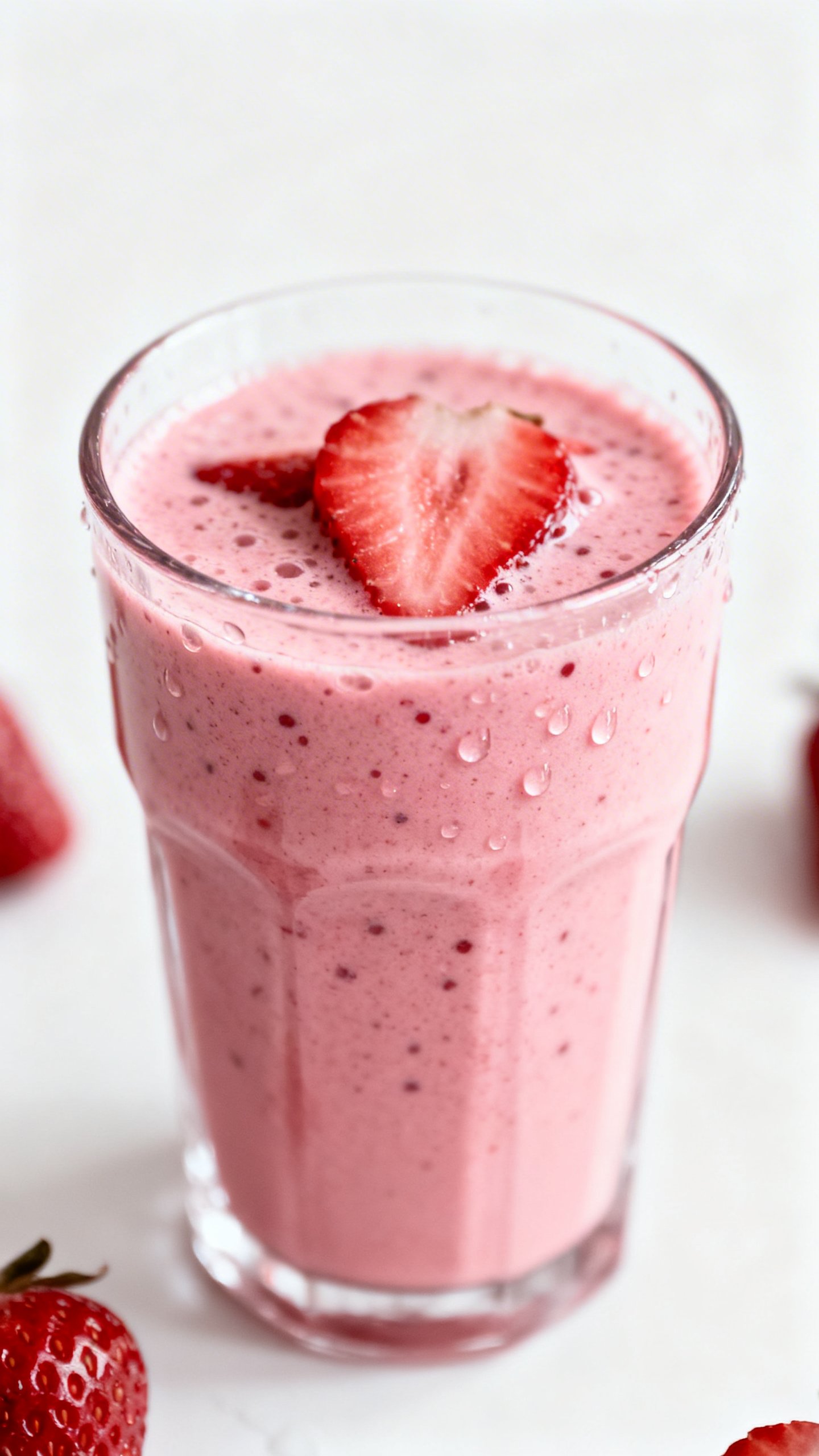 Sweet Tooth Smoothie for Afternoons When Fruit Alone Is Not Cutting It - strawberry smoothie glass
