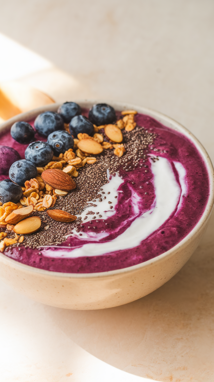 Thick Smoothie Bowl That Holds Every Topping You Add - smoothie bowl in blender