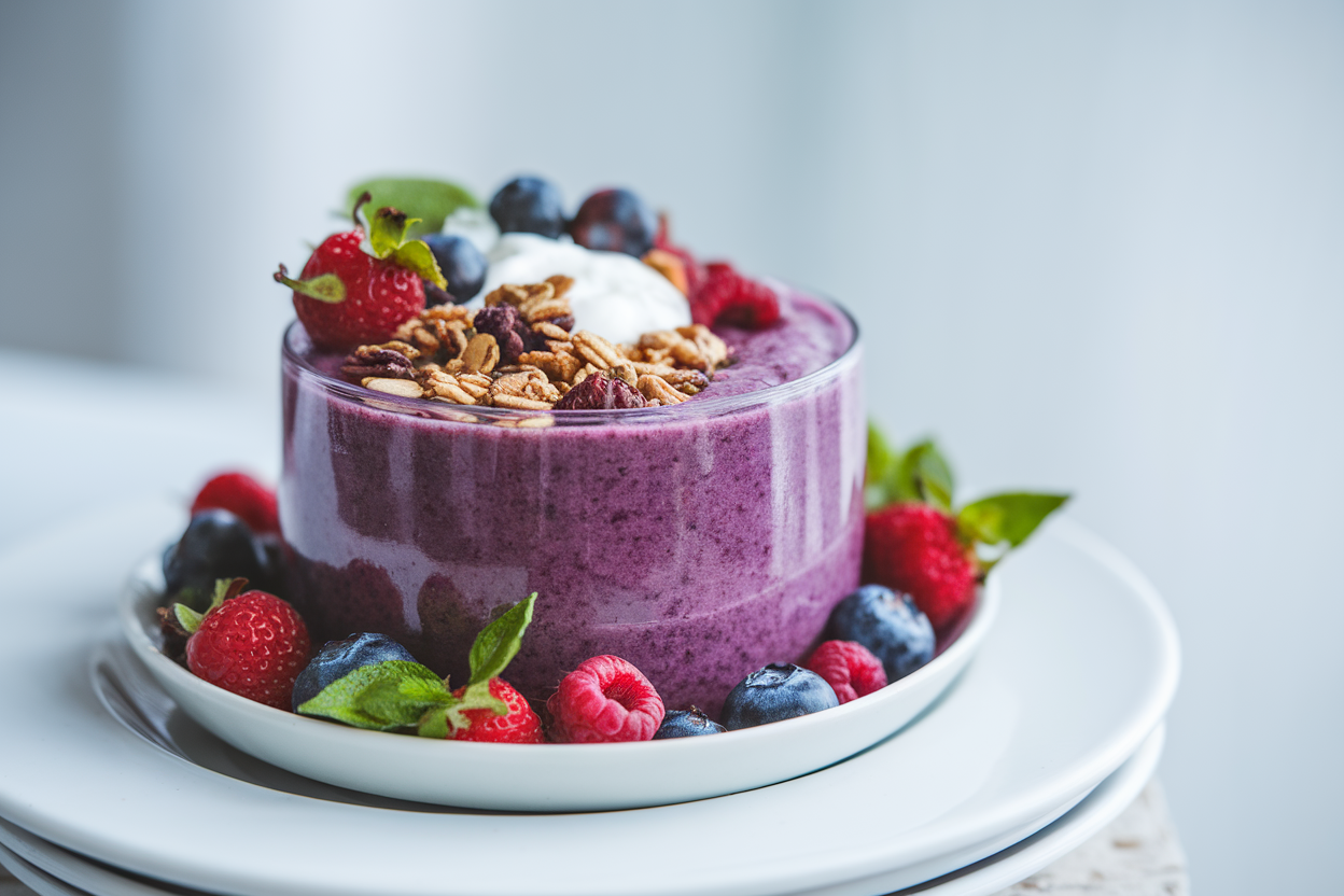 Thick Smoothie Bowl That Holds Every Topping You Add - smoothie bowl with toppings