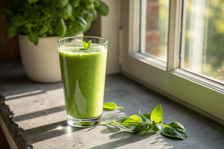 Tropical Green Smoothie Recipe That Feels Like a Vacation in a Glass - green smoothie glass