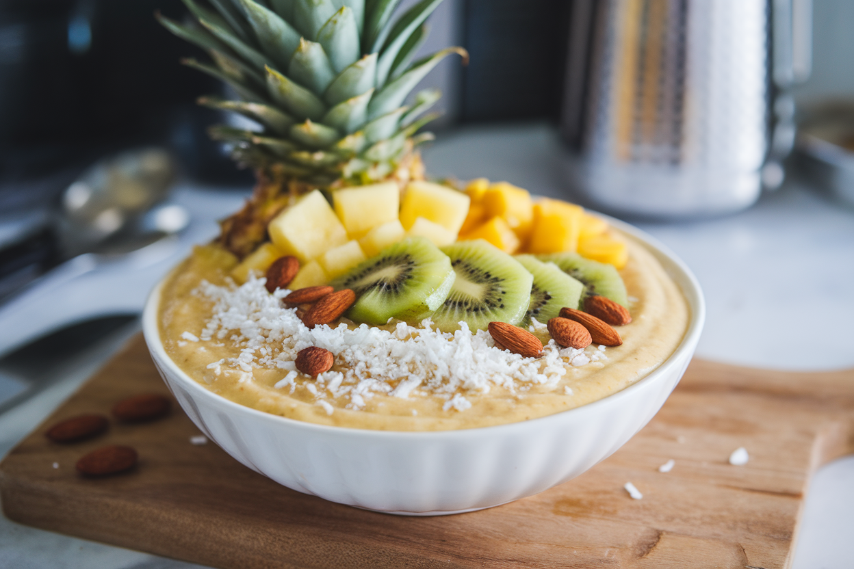 Tropical Smoothie Bowl Recipe That Brings Vacation Energy to Breakfast - smoothie bowl tropical toppings
