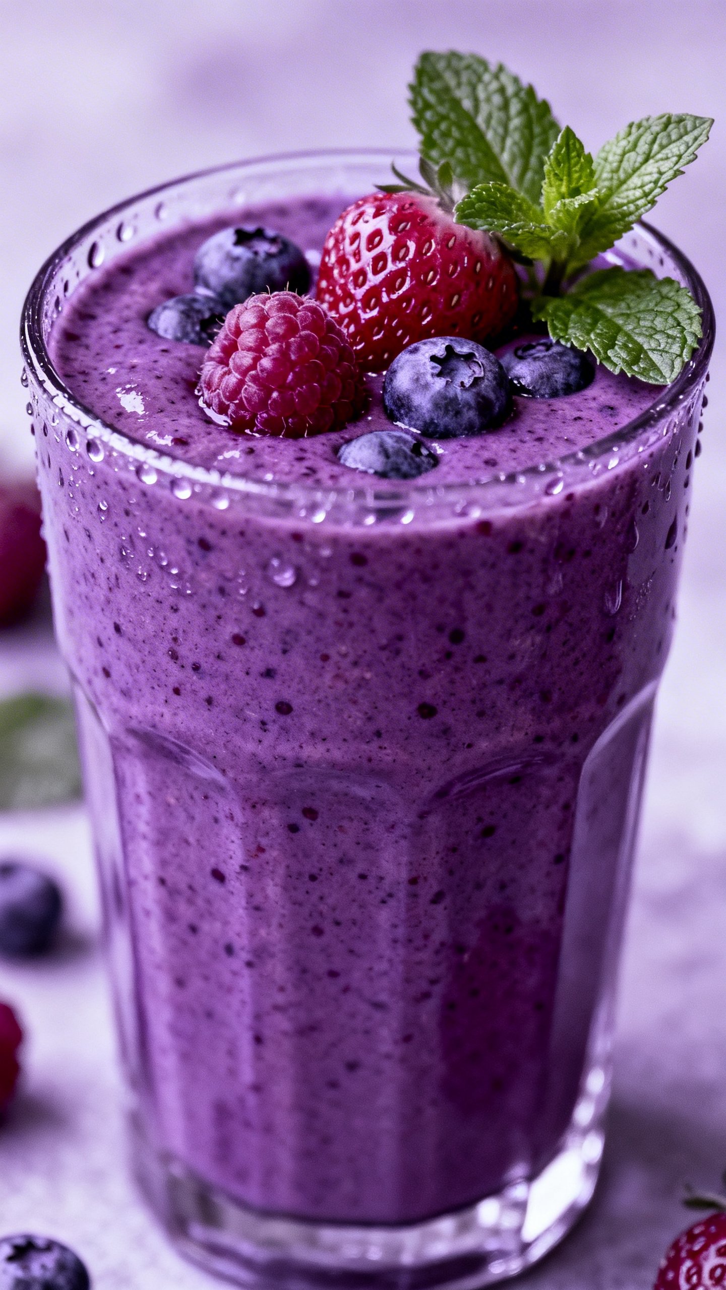 Weight Loss Smoothie That Feels Light but Not Empty - berry smoothie glass