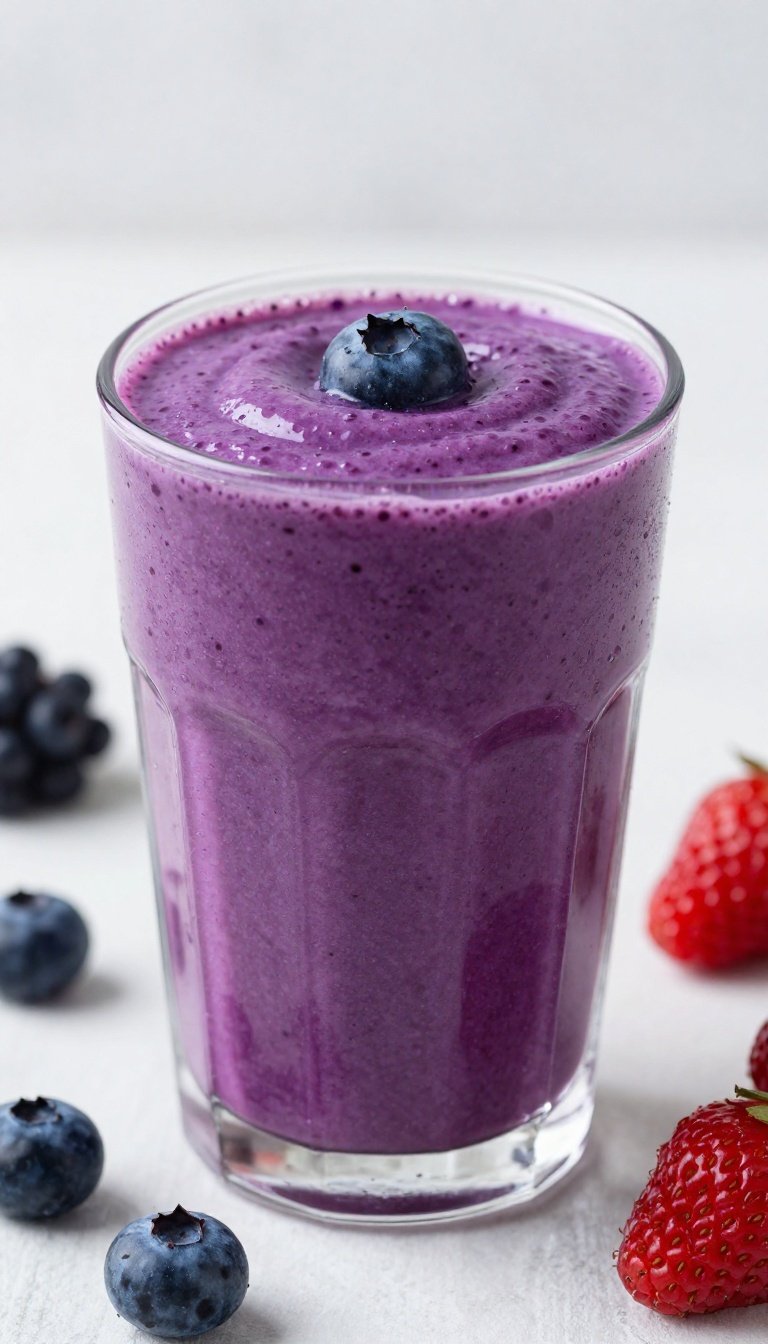 Weight Loss Smoothie That Feels Light but Not Empty - berry smoothie glass