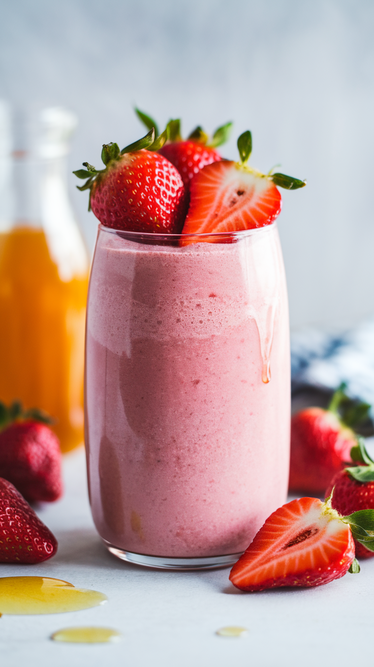 Yogurt Smoothie That Comes Out Thick, Smooth, and Easy - strawberry yogurt smoothie