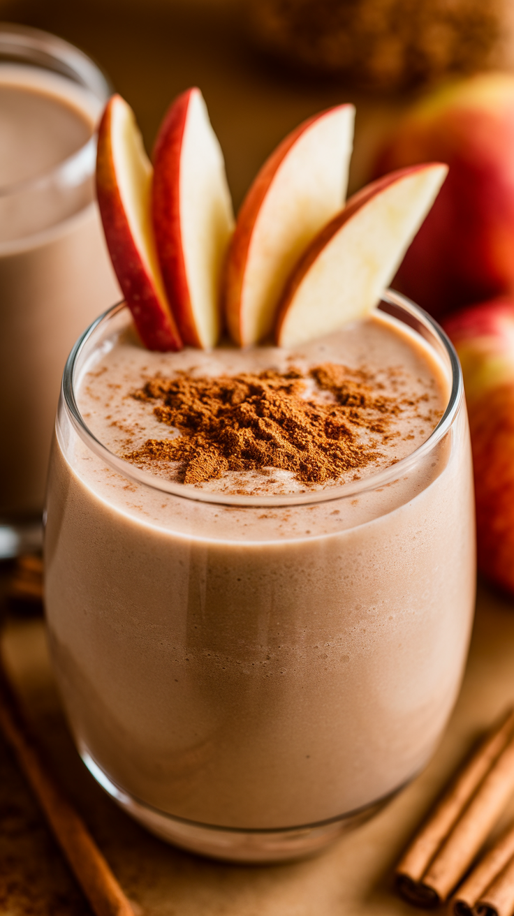Apple Pie Smoothie With Oats for a Cozy Breakfast Smoothie - apple pie smoothie