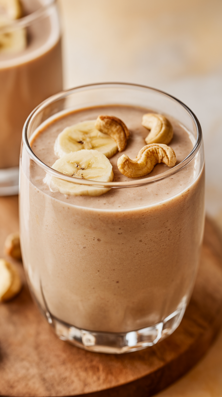 Banana Cashew Smoothie That’s Creamy, Simple, and Naturally Sweet - banana cashew smoothie blender