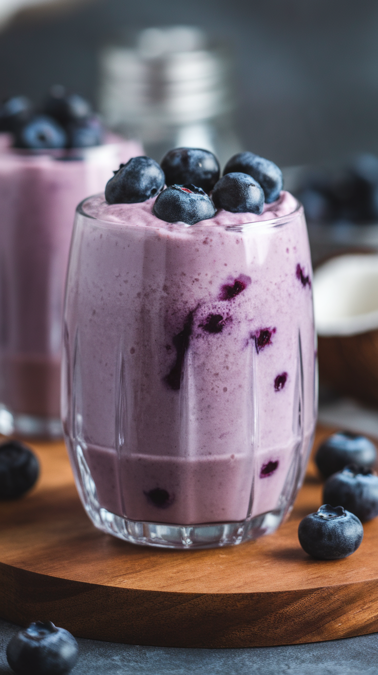 Blueberry Coconut Milk Smoothie That’s Creamy Without Banana - blueberry coconut smoothie blender
