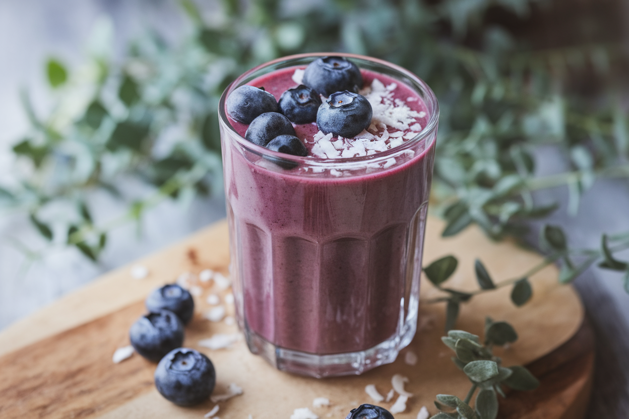 Blueberry Coconut Summer Smoothie for a Cool Beachy Treat - img featured