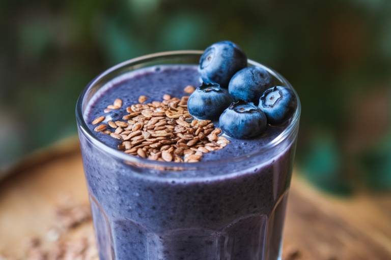 Blueberry Flaxseed Smoothie for a Simple, Fiber-Rich Breakfast - img featured
