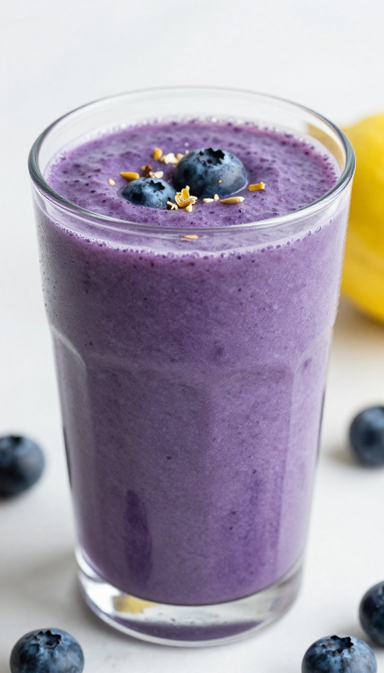 Blueberry Lemonade Smoothie for Summer Brunch or Pool Days - blueberry lemonade smoothie jar