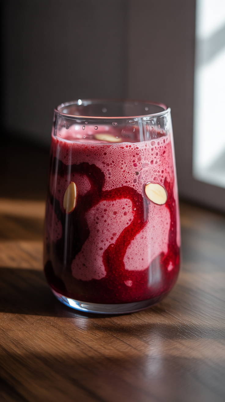 Cherry Almond Smoothie That Tastes Like a Cherry Bakewell Treat - cherry almond smoothie topping