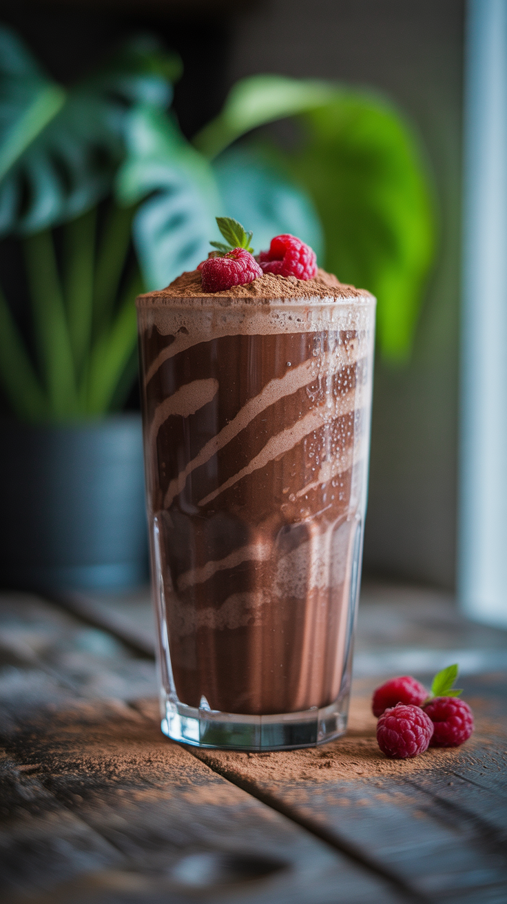 Chocolate Almond Banana Smoothie for a Healthy Dessert Breakfast - chocolate smoothie bowl