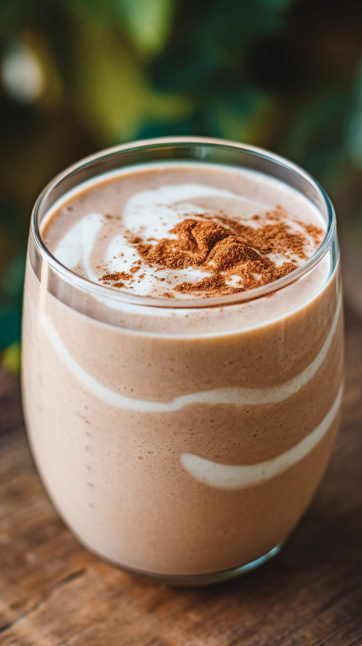 Cinnamon Roll Smoothie for a Sweet Breakfast Without the Bake - cinnamon roll smoothie topping