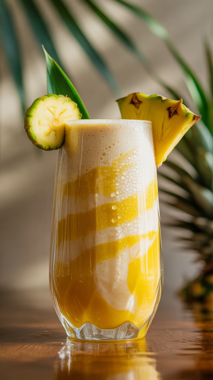Coconut Pineapple Banana Smoothie for a Beachy Breakfast Treat - coconut pineapple banana smoothie