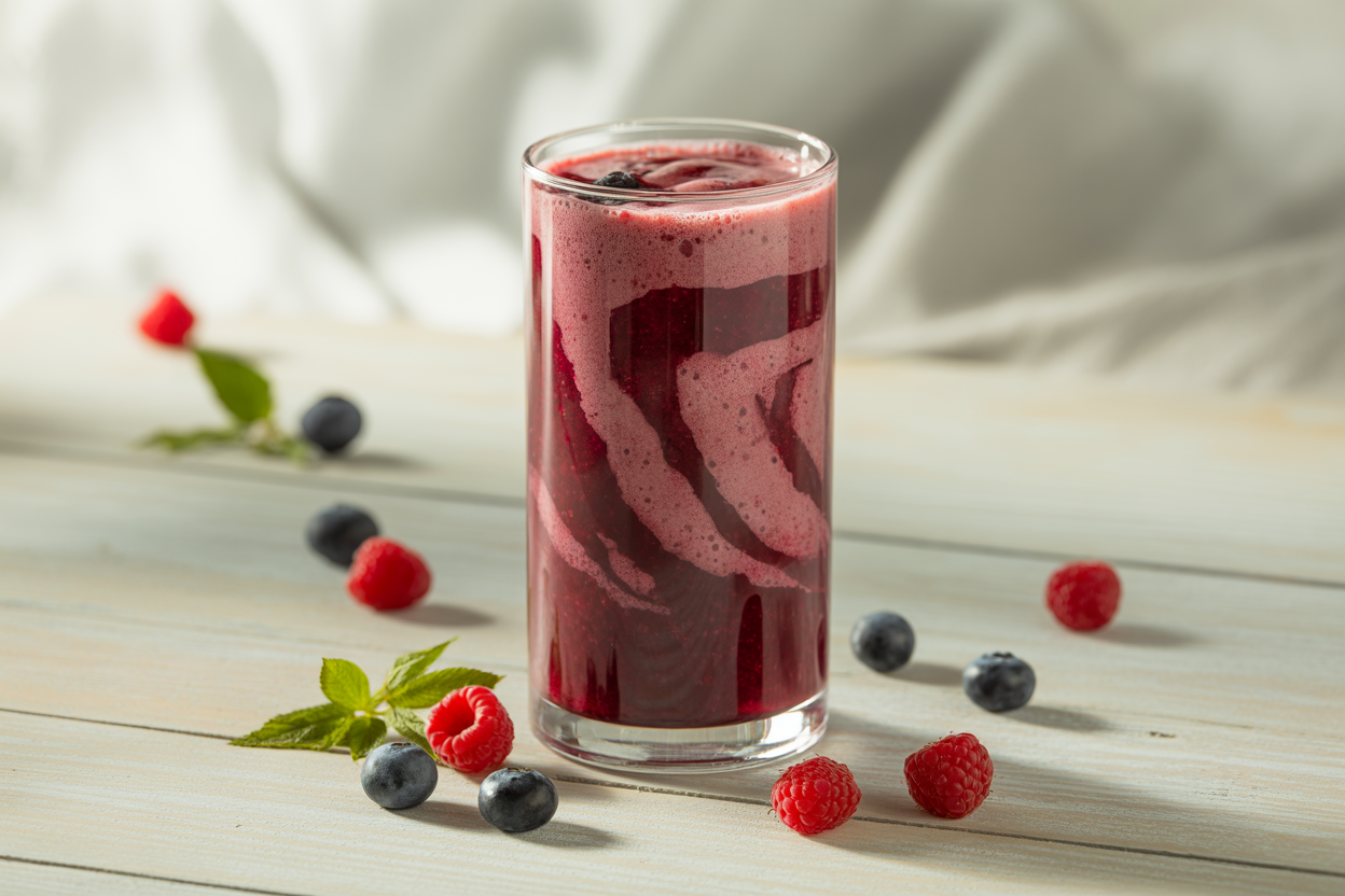 Creamy Oat Milk Berry Smoothie for an Easy Dairy-Free Breakfast - berry smoothie glass