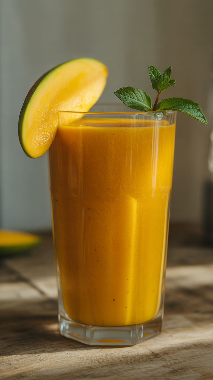 Dairy-Free Mango Smoothie - mango smoothie jar
